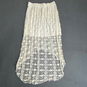 No Boundaries Skirt Womens M White Lace High Low Boho Romantic Floral Skirt
